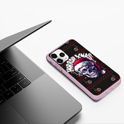 Чехол iPhone 11 Pro матовый Horror xmas, цвет: 3D-розовый — фото 2