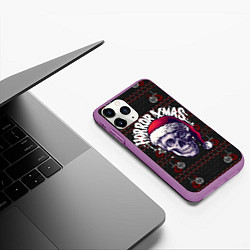 Чехол iPhone 11 Pro матовый Horror xmas, цвет: 3D-фиолетовый — фото 2