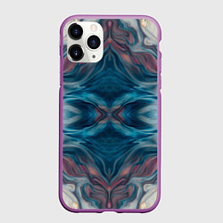 Чехол iPhone 11 Pro матовый Абстрактные краски, цвет: 3D-фиолетовый