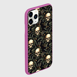 Чехол iPhone 11 Pro матовый Череп, шишки и хвойные ветки, цвет: 3D-фиолетовый — фото 2
