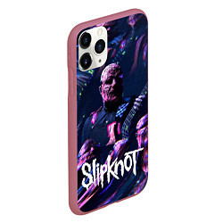 Чехол iPhone 11 Pro матовый Slipknot: guitar, цвет: 3D-малиновый — фото 2