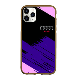 Чехол iPhone 11 Pro матовый Audi stripes, цвет: 3D-коричневый