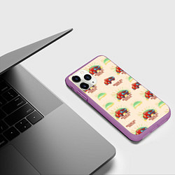Чехол iPhone 11 Pro матовый Машина ретро, цвет: 3D-фиолетовый — фото 2