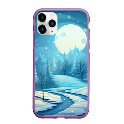 Чехол iPhone 11 Pro матовый Город перед рождеством, цвет: 3D-фиолетовый