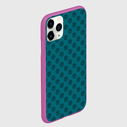 Чехол iPhone 11 Pro матовый Паттерн глаз с растительным орнаментом, цвет: 3D-фиолетовый — фото 2