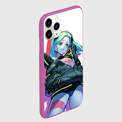 Чехол iPhone 11 Pro матовый Ребекка cyberpunk, цвет: 3D-фиолетовый — фото 2