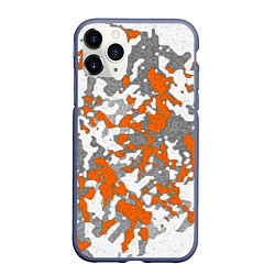 Чехол iPhone 11 Pro матовый Абстракция серо-оранжевый, цвет: 3D-серый