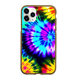 Чехол iPhone 11 Pro матовый Abstraction colorful composition, цвет: 3D-коричневый