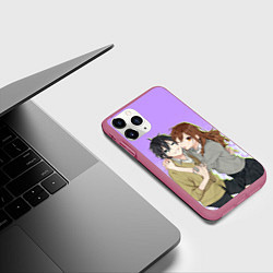 Чехол iPhone 11 Pro матовый Хори и Миямура, цвет: 3D-малиновый — фото 2