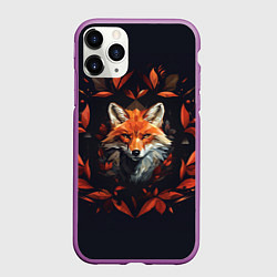 Чехол iPhone 11 Pro матовый Арт осенняя лиса
