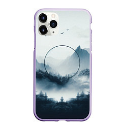 Чехол iPhone 11 Pro матовый Утренние горы, цвет: 3D-светло-сиреневый