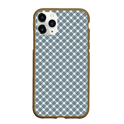 Чехол iPhone 11 Pro матовый Бело-серый узор в клетку