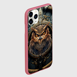 Чехол iPhone 11 Pro матовый Сова в викинг-стиле, цвет: 3D-малиновый — фото 2
