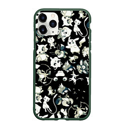 Чехол iPhone 11 Pro матовый Пикачу и сборник аниме покемонов, цвет: 3D-темно-зеленый