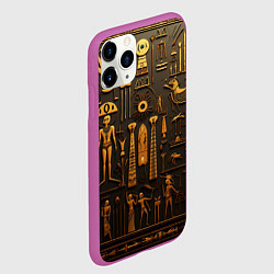 Чехол iPhone 11 Pro матовый Арт в стиле египетских письмен, цвет: 3D-фиолетовый — фото 2