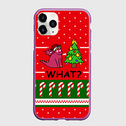 Чехол iPhone 11 Pro матовый Дракон и елка, цвет: 3D-фиолетовый
