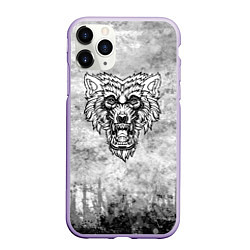 Чехол iPhone 11 Pro матовый Texture - Злой волк