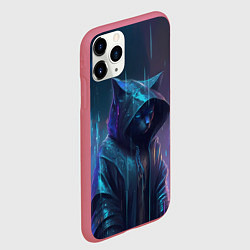 Чехол iPhone 11 Pro матовый Дождь и ночь, цвет: 3D-малиновый — фото 2