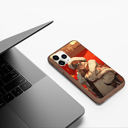 Чехол iPhone 11 Pro матовый Девочка и СССР, цвет: 3D-коричневый — фото 2