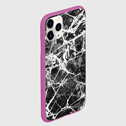Чехол iPhone 11 Pro матовый Абстракция - паутина, цвет: 3D-фиолетовый — фото 2
