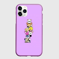 Чехол iPhone 11 Pro матовый Skzoo друг за другом, цвет: 3D-фиолетовый