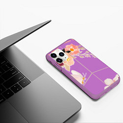 Чехол iPhone 11 Pro матовый Make love - not war, цвет: 3D-фиолетовый — фото 2