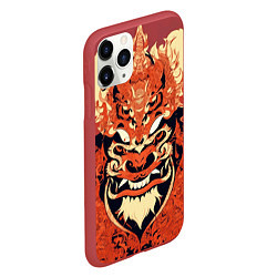 Чехол iPhone 11 Pro матовый Баронг индонезийские узоры, цвет: 3D-красный — фото 2