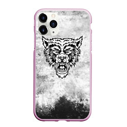Чехол iPhone 11 Pro матовый Texture - разозленный волк