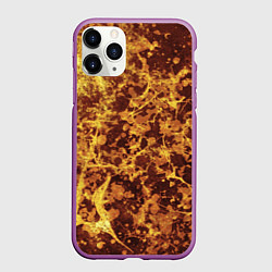 Чехол iPhone 11 Pro матовый Абстракция - желтый антрацит