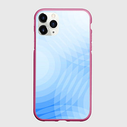 Чехол iPhone 11 Pro матовый Абстракция с голубыми кругами, цвет: 3D-малиновый