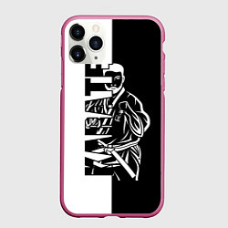 Чехол iPhone 11 Pro матовый Karate, цвет: 3D-малиновый