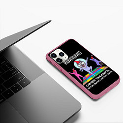 Чехол iPhone 11 Pro матовый Ихвильних снала тацевать потом выпить спать, цвет: 3D-малиновый — фото 2