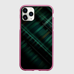 Чехол iPhone 11 Pro матовый Тёмно-зелёная шотландская клетка