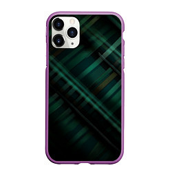 Чехол iPhone 11 Pro матовый Тёмно-зелёная шотландская клетка, цвет: 3D-фиолетовый