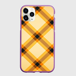 Чехол iPhone 11 Pro матовый Желтая шотландская клетка