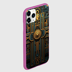 Чехол iPhone 11 Pro матовый Симметрический узор в египетском стиле, цвет: 3D-фиолетовый — фото 2