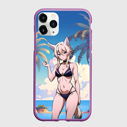 Чехол iPhone 11 Pro матовый Дзета в купальнике, цвет: 3D-фиолетовый