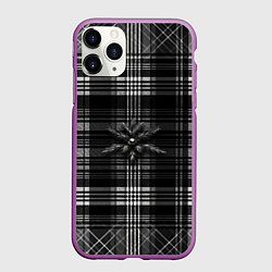 Чехол iPhone 11 Pro матовый Черно-белая шотландская клетка
