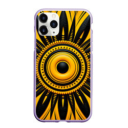 Чехол iPhone 11 Pro матовый Желто-черный узор в африканском стиле