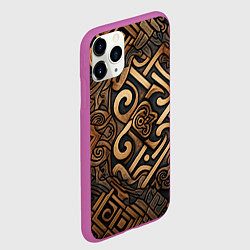 Чехол iPhone 11 Pro матовый Асимметричный узор в викингском стиле, цвет: 3D-фиолетовый — фото 2