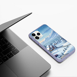 Чехол iPhone 11 Pro матовый Зимнее настроение, цвет: 3D-светло-сиреневый — фото 2