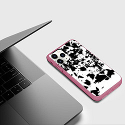 Чехол iPhone 11 Pro матовый Морда льва - абстракция, цвет: 3D-малиновый — фото 2