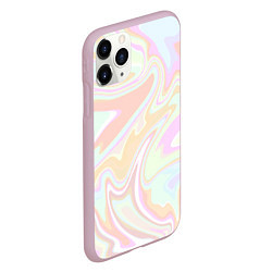 Чехол iPhone 11 Pro матовый Бледные разлитые краски абстракция, цвет: 3D-розовый — фото 2