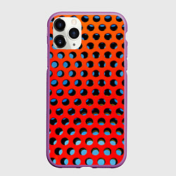 Чехол iPhone 11 Pro матовый Перфорированная металлическая текстура, цвет: 3D-фиолетовый