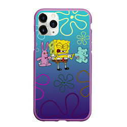 Чехол iPhone 11 Pro матовый Spongebob workout