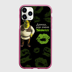 Чехол iPhone 11 Pro матовый Shrexy Shrek, цвет: 3D-малиновый