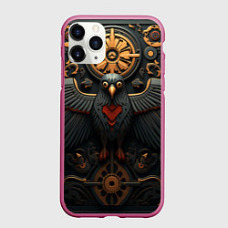 Чехол iPhone 11 Pro матовый Ворон в славянском стиле