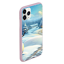 Чехол iPhone 11 Pro матовый Зима новый год, цвет: 3D-розовый — фото 2