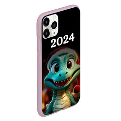 Чехол iPhone 11 Pro матовый Дракон символ года 2024, цвет: 3D-розовый — фото 2