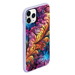 Чехол iPhone 11 Pro матовый Витиеватый разноцветный абстрактный узор, цвет: 3D-светло-сиреневый — фото 2
